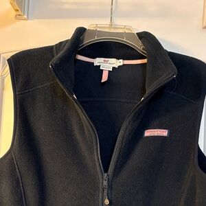 Vineyard Vines Black Vest with Pink Details